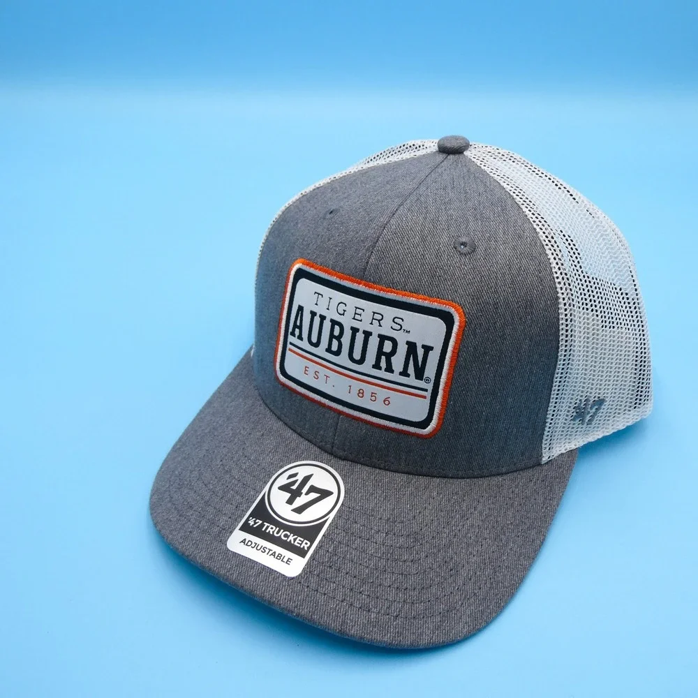 '47 Brand Trucker Hat Mens One Size Auburn Tigers‎ Grey White Mesh Snapback Cap